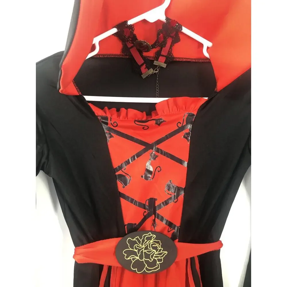 Halloween Vampire Costume for Girls Royal Queen Skirt Halloween Dress Up Sz M
